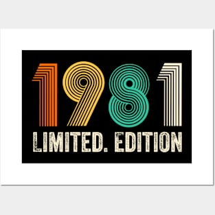 Vintage 1981 Birthday Retro 1981 For Men Women born in 1981 Posters and Art